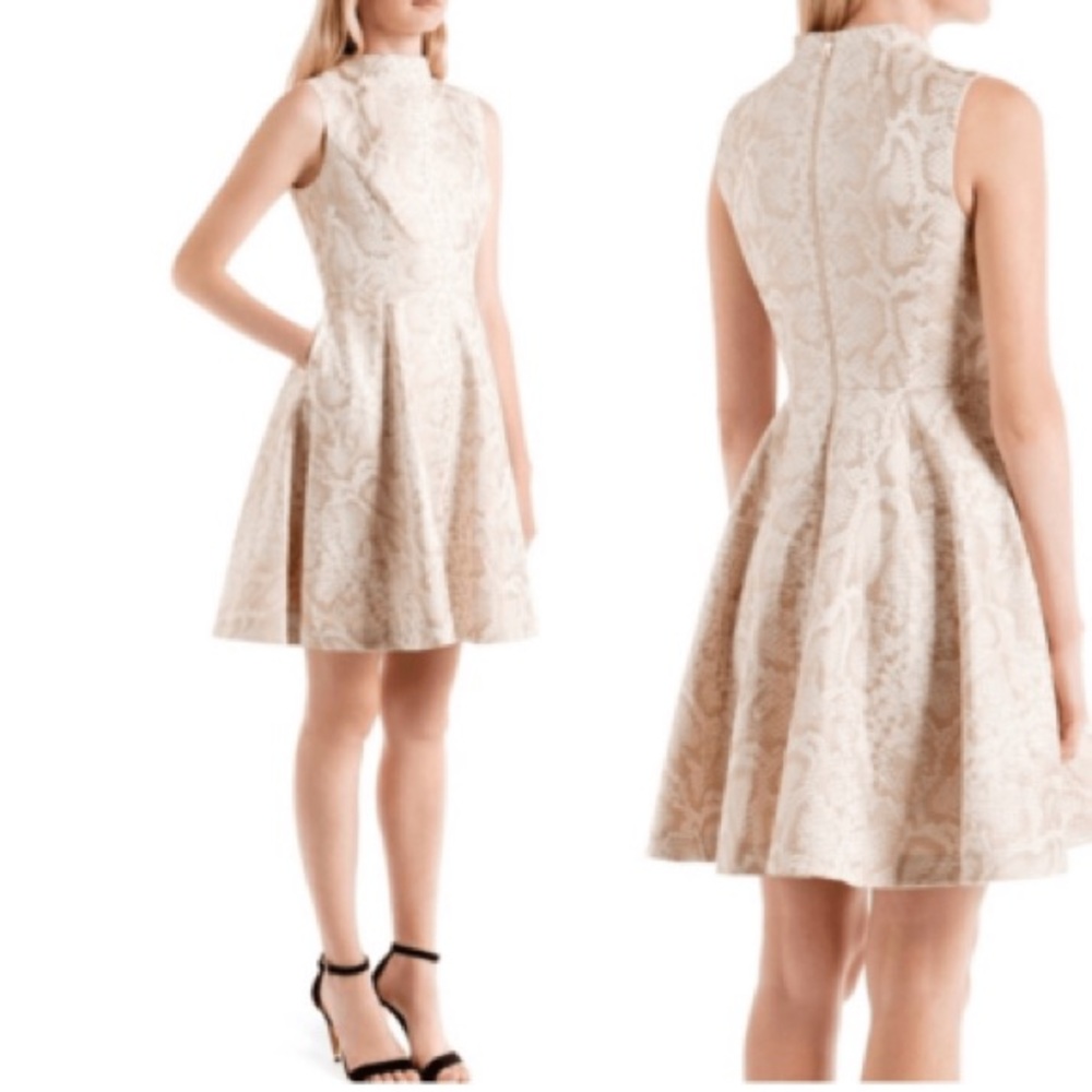 Ted Baker Neutral Print Cocktail Dress
